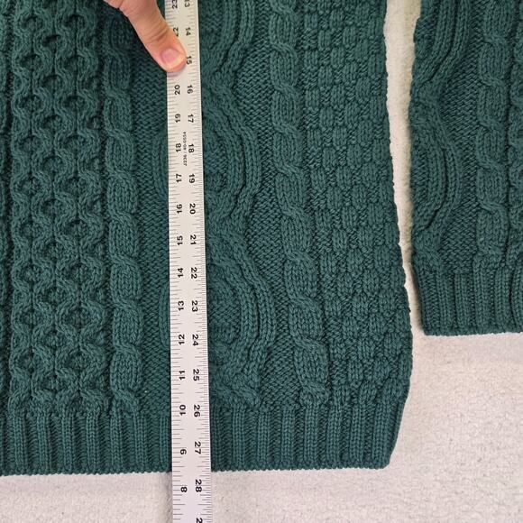 Aran Crafts Cardigan Sweater Womens M Full Zip Merino Wool Cable Knit Fisherman - Picture 7 of 10
